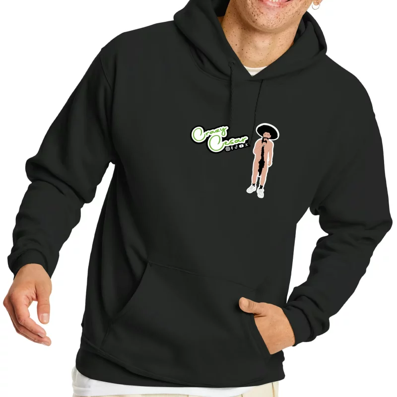 Crazy Cesar Gray Hoodie – Casual Character Graphic Pullover