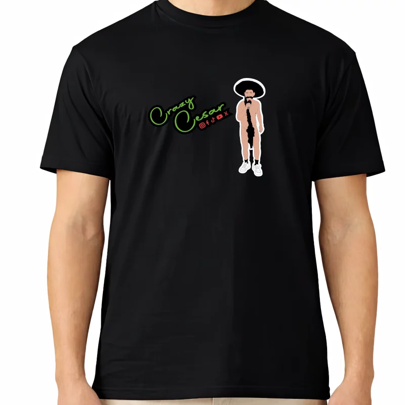 Crazy Cesar Character Logo T-Shirt – Black