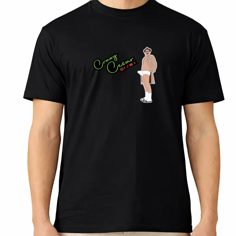 Crazy Cesar Character Graphic T-Shirt – Black