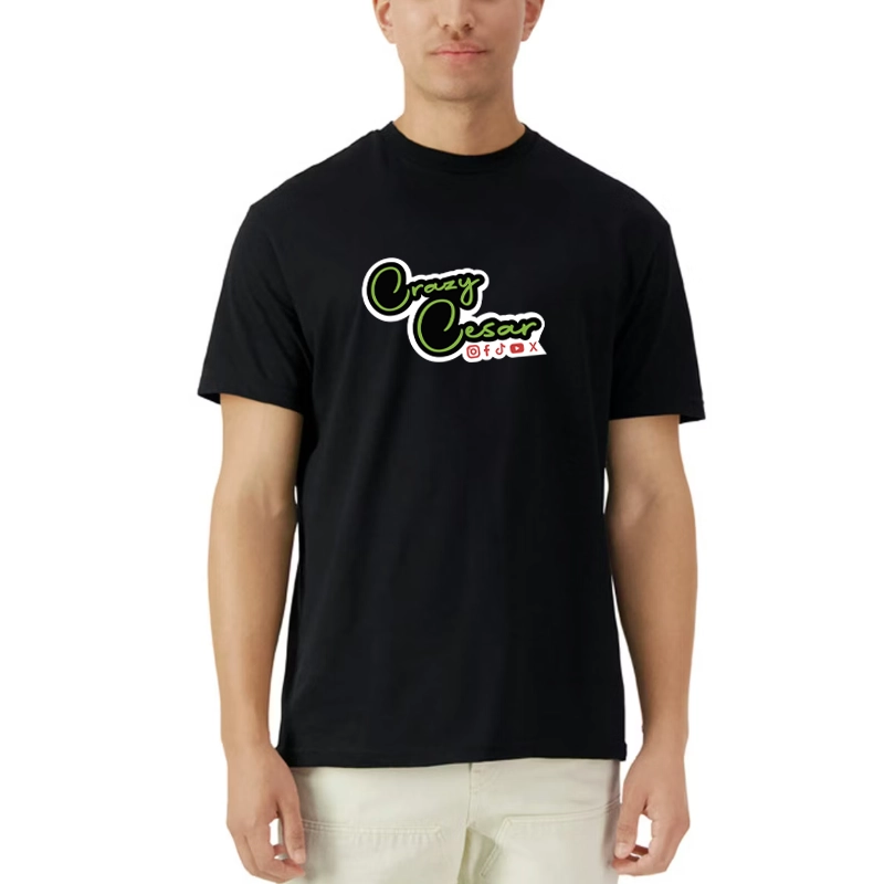 Crazy Cesar White Outline Chest Logo T-Shirt