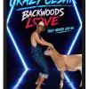 Crazy Cesar with a goat in front of neon "Backwoods Love" sign, American Idol themed poster.
