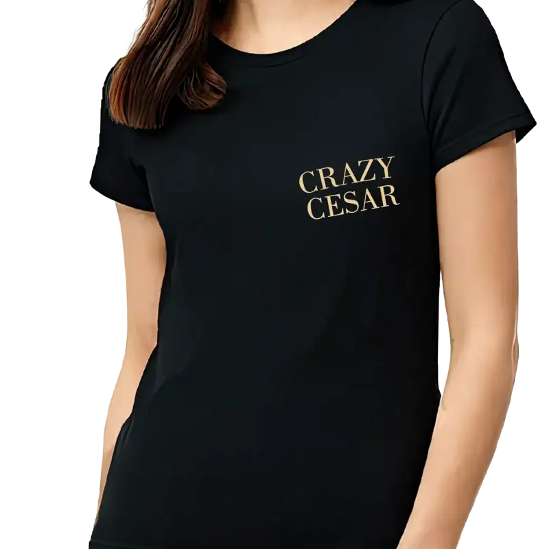 Crazy Cesar Ranch Graphic Women’s T-Shirt – Black
