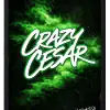 CrazyCesar poster with green smoke background for promotional use.