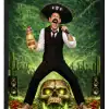 Crazy Cesar Rockstar Energy Wall Poster (18x24) Vibrant poster featuring Crazy Cesar with a skull, cactus, and lightning, promoting Rockstar Energy.