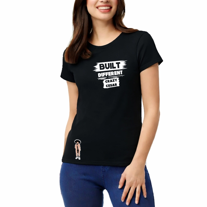 Crazy Cesar Built Different Dual Logo Women’s Tee