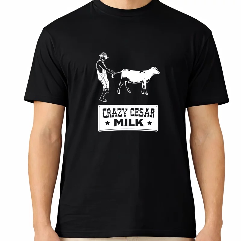 Crazy Cesar Milk Cow Graphic T-Shirt – Black
