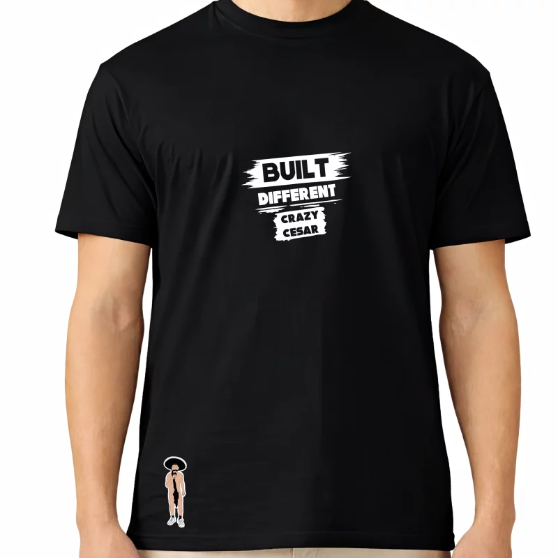 Built Different Crazy Cesar Graphic T-Shirt – Men’s Black