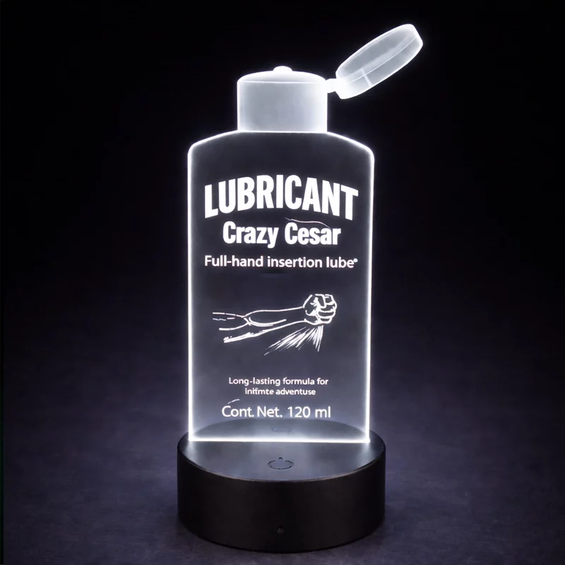 Crazy Cesar Lubricant Bottle 3D LED Acrylic Lamp