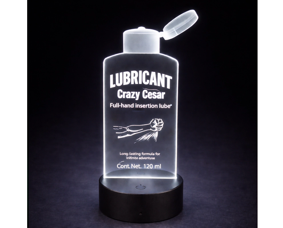 Crazy Cesar Lubricant Bottle 3D LED Acrylic Lamp