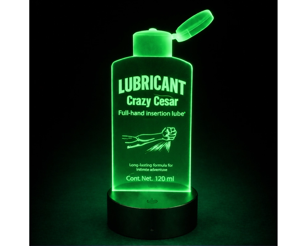 Crazy Cesar Lubricant Bottle 3D LED Acrylic Lamp - Image 4
