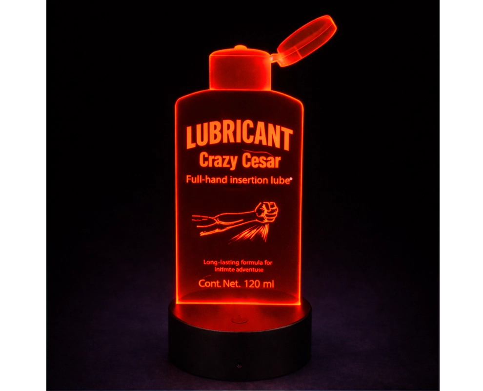Crazy Cesar Lubricant Bottle 3D LED Acrylic Lamp - Image 3