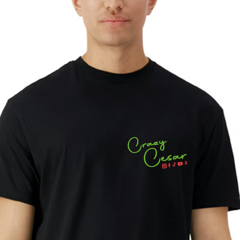 Crazy Cesar Classic Cotton Tee — Transparent Logo - Image 4