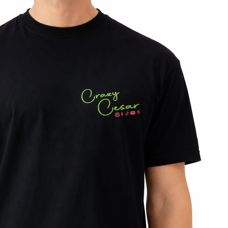 Crazy Cesar Side Chest Logo Cotton T-Shirt - Image 3