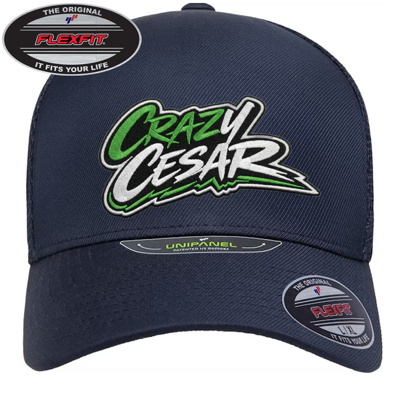 Crazy Cesar Embroidered Flexfit Hat – BLUE