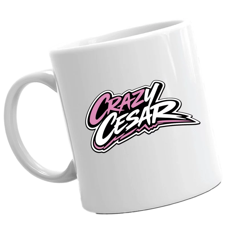 Crazy Cesar Logo Mug – Pink & Black Ceramic Cup