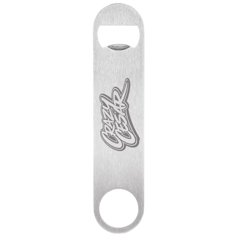 Laser Engraved Bottle Opener – Crazy Cesar Bold Script Style