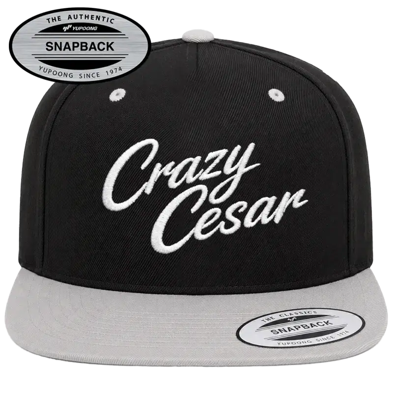 Crazy Cesar Gray Retro Trucker Hat – Curved Bill Snapback Cap