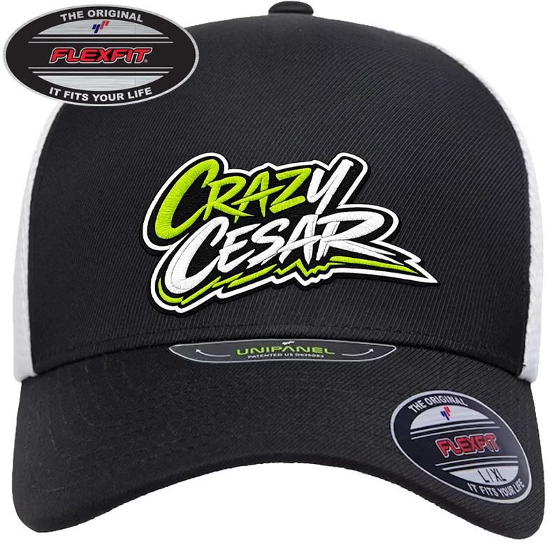 Crazy Cesar Embroidered Flexfit Hat – Neon Green Signature Cap