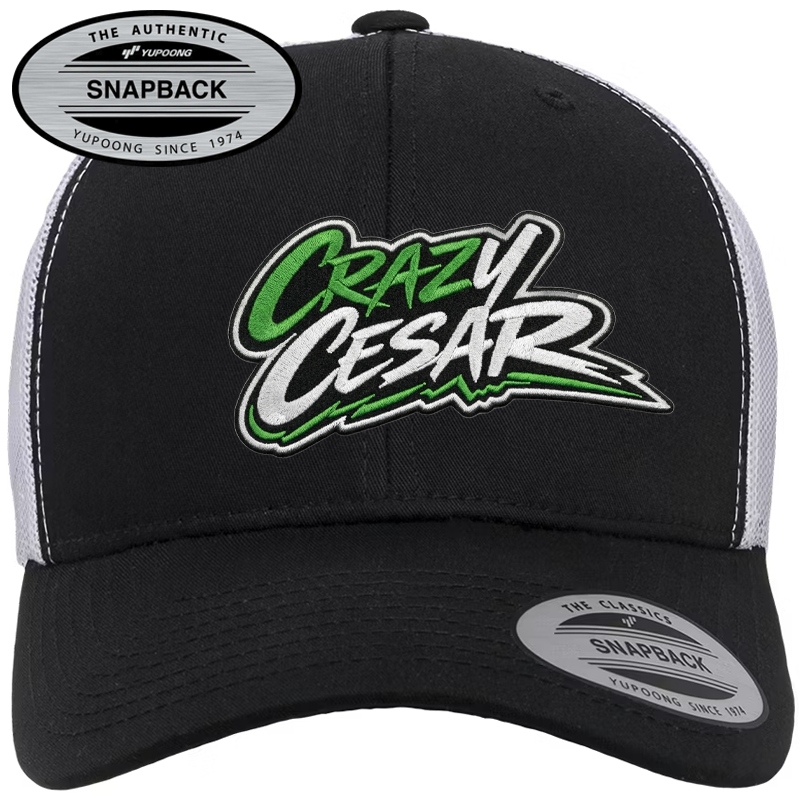 Crazy Cesar Black Snapback Hat – Embroidered Streetwear Cap