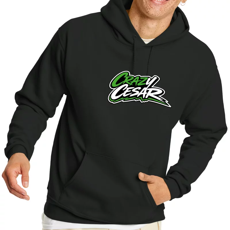 Crazy Cesar Green Script Hoodie Black – Premium Streetwear Hoodie