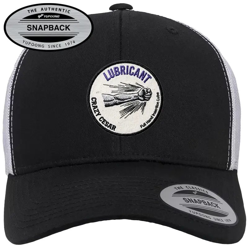 Crazy Cesar Black Snapback Cap – Lubricant Logo Structured Hat