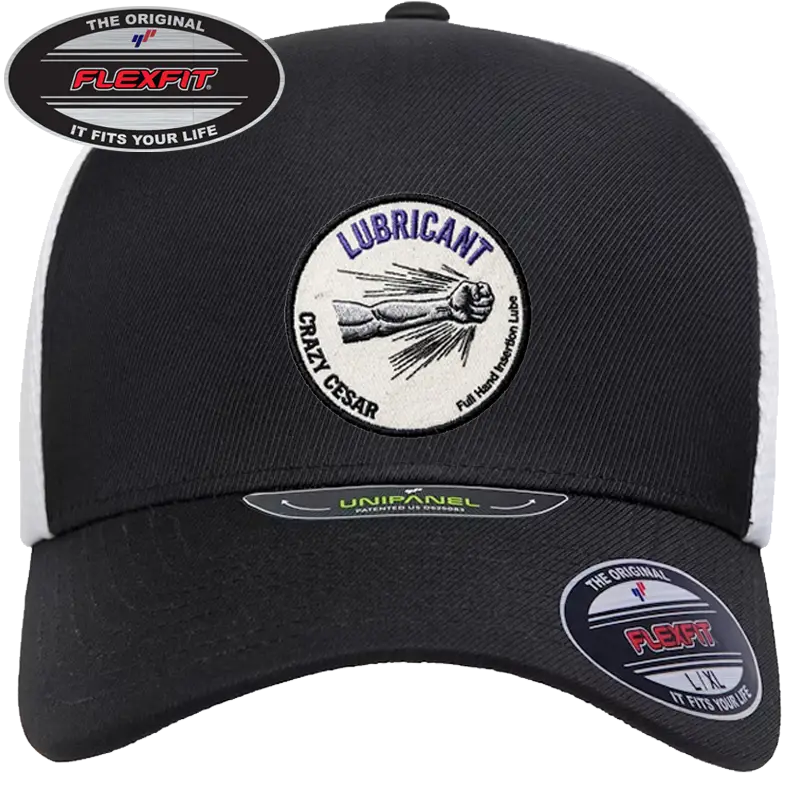 Crazy Cesar Black Fitted Cap Lubricant Logo