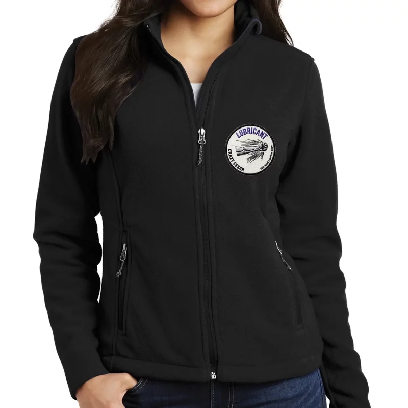 Black Zip-Up Jacket with Round Logo