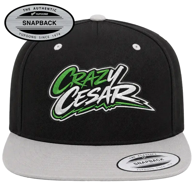 Crazy Cesar Black Snapback Hat – Embroidered Streetwear Cap