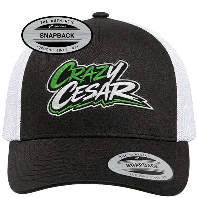 Crazy Cesar black snapback hat