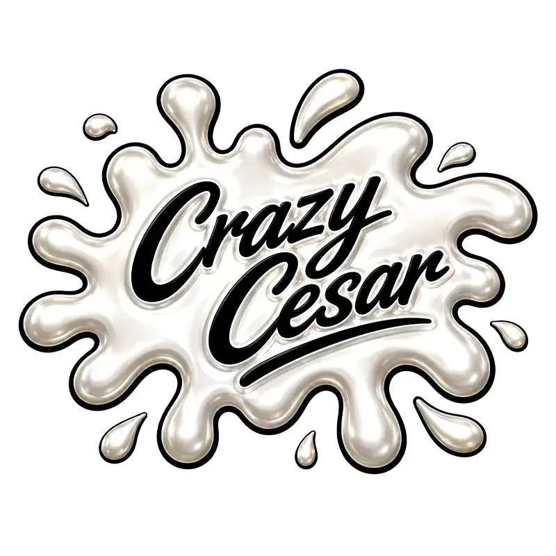 Crazy Cesar Black Script Vinyl Sticker (Color May Vary)