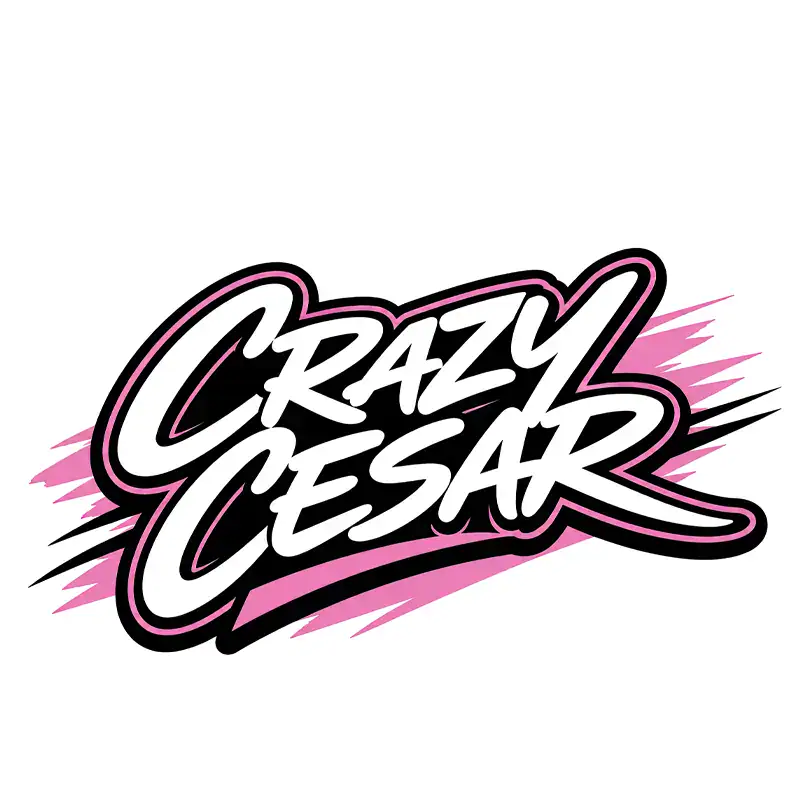 Crazy Cesar Blue Script Vinyl Sticker (Color May Vary)