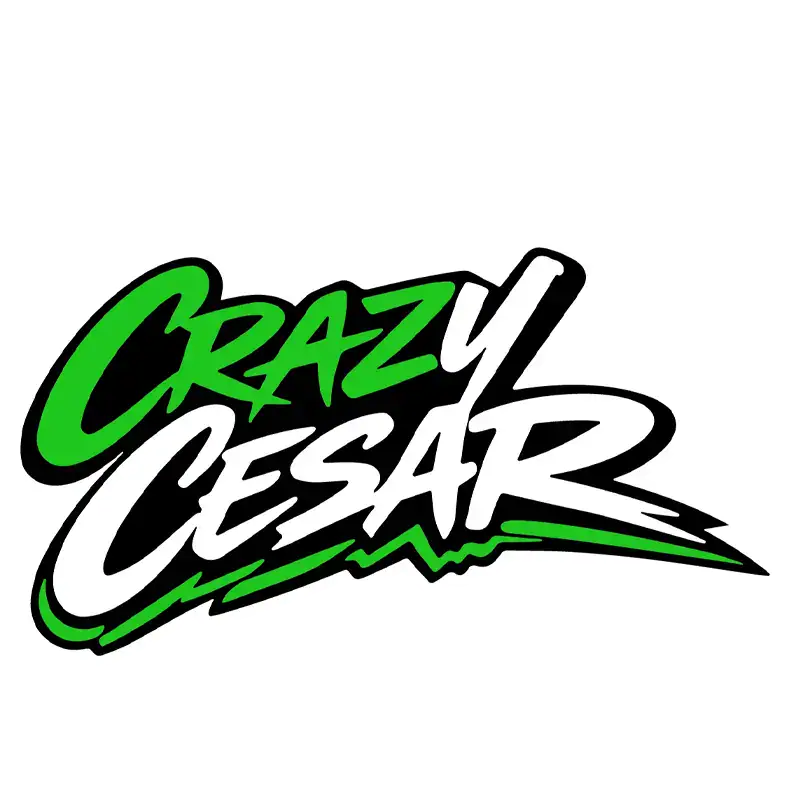 Crazy Cesar Green Script Vinyl Sticker (Color May Vary)
