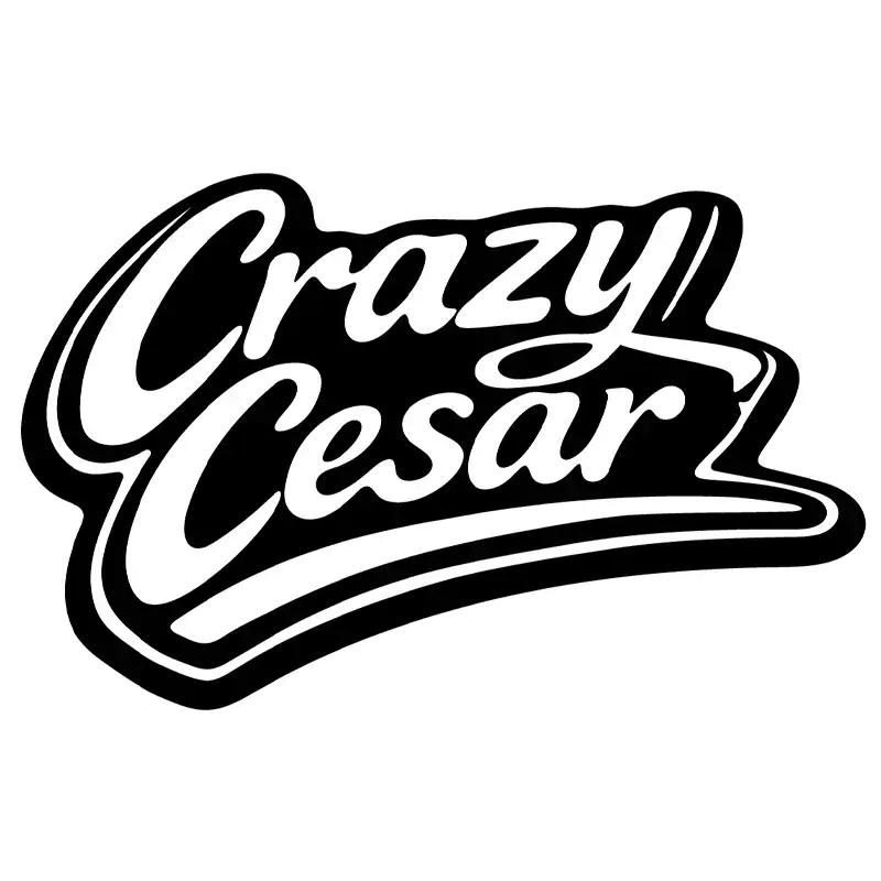 Crazy Cesar Blue Script Vinyl Sticker (Color May Vary)